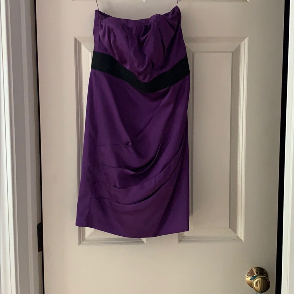 purple satin dress
